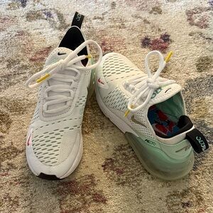 Nike Kids Air Max 270 White and Mint Sneakers
